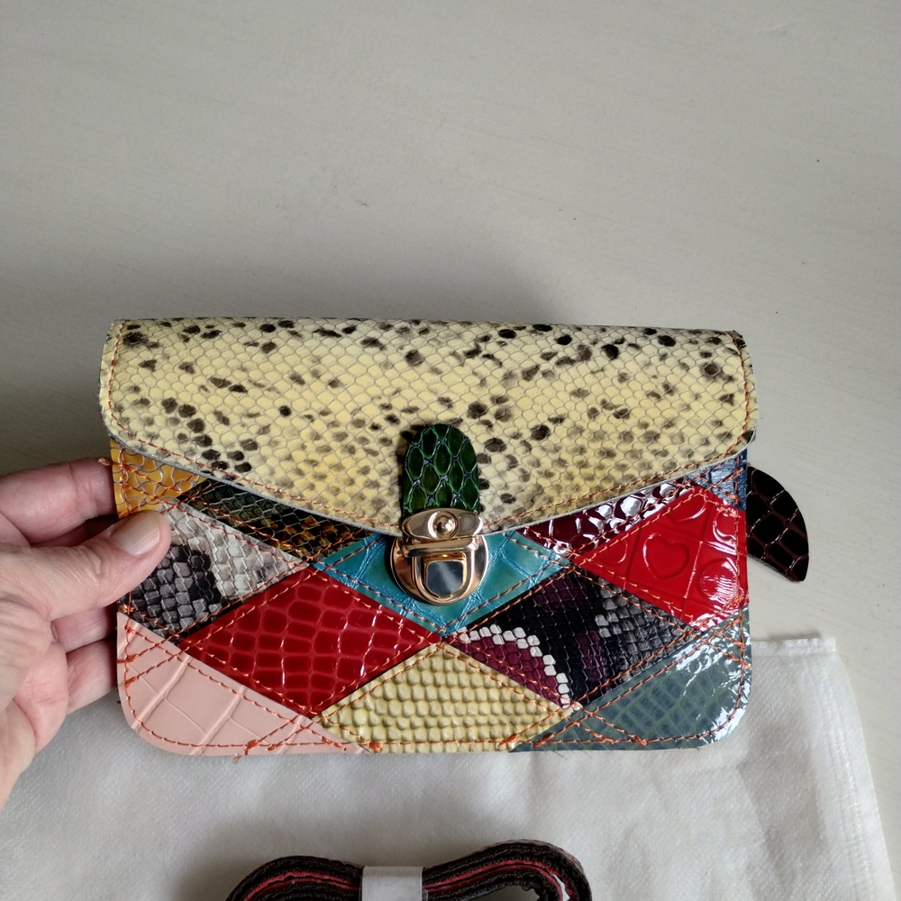 Brand New Multicolor Patchwork Clutch - Crossbody - image 1